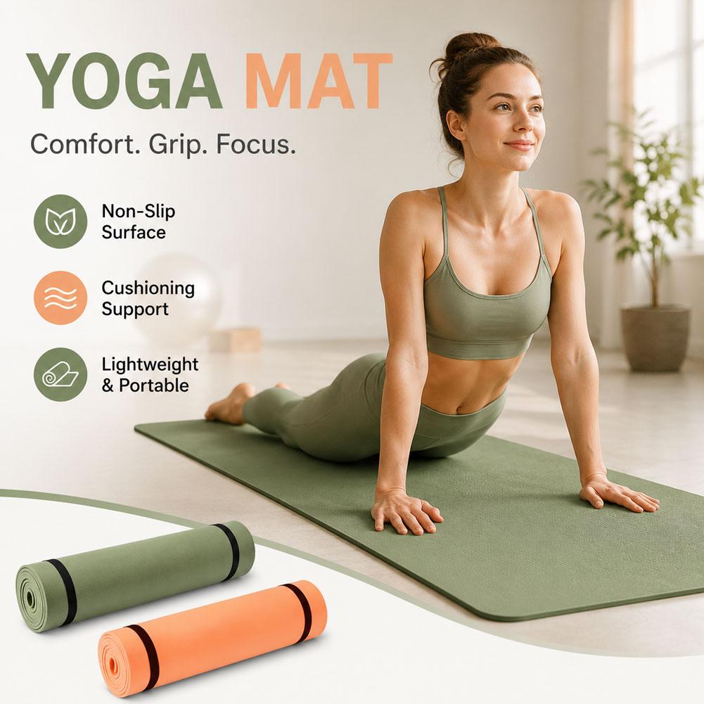 Pilates Yoga Mat - Толстый коврик для йоги, противоскользящий спортивный