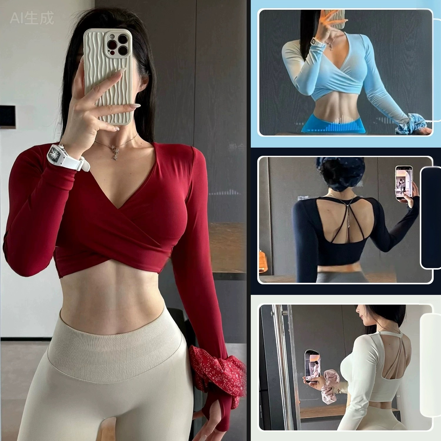 Pilates Yoga Wrap Top - Спортивная одежда для йоги и пилатеса: